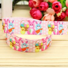 7/8'' Free shipping easter printed grosgrain ribbon hair bow headwear party decoration wholesale OEM 22mm H4616 2024 - buy cheap