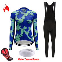 Conjunto de roupa térmica, traje esportivo feminino para ciclismo pro team, camisa de bicicleta, uniforme de inverno 2021 2024 - compre barato