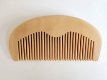 1pcs No Logo Men's Beard Comb Natural Peach Wood Fine-Tooth Comb Women Hair Can Pocket Size 4.2inch 2024 - buy cheap