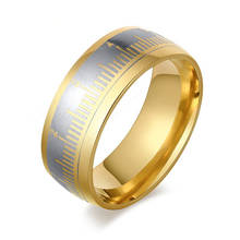 QianBei 2018 модные золотые серебряные цветные измерительные ленты кольцо с линейкой из нержавеющей стали золотые кольца для мужчин и женщин ювелирные изделия 2024 - купить недорого