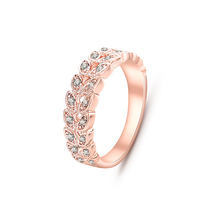Женское классическое кольцо из розового золота с кристаллами, свадебные кольца, подарок на день Святого Валентина 6C3009 2024 - купить недорого