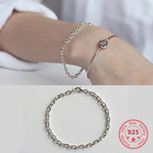Korea New Style 925 Sterling Silver Bracelet for Women Simple Fashion Chic Cross Chain Bracelet Jewelry 2024 - buy cheap