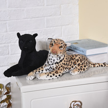 [Funny] Large 90cm Leopard Panther Stuffed Plush doll toy simulation animal prone Panthera pardus model kids child best gift 2024 - buy cheap