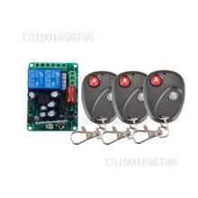 Interruptor de controle remoto sem fio 220v 2ch rf com código de aprendizagem ajustável 3 transmissores 1 receptor
