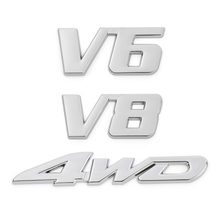 Автомобильный Стайлинг 3D металлическая наклейка 4WD V6 V8 3D хромированная Автомобильная наклейка на заднюю дверь багажник крышка эмблема значок наклейка 2024 - купить недорого