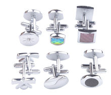 12Sets of Mixed Lots Enamel Cufflinks Silver Color Cuff Links #91436 2024 - buy cheap