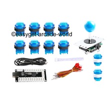 Kit de peças de controle de fliperama diy, controle usb, joystick de 5 pinos, 30mm iluminado por led, botões para fliperama 2024 - compre barato