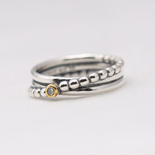 Anel de prata esterlina 925, anel de zircônio cúbico da rising, compatível com joias europeias para mulheres, presente de casamento e noivado 2024 - compre barato