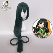 100cm Boku no Hero Academia Tsuyu Asui Cosplay Wig My Hero Academia Women Long Green Synthetic Hair Halloween Party Wigs+Wig Cap 2024 - buy cheap