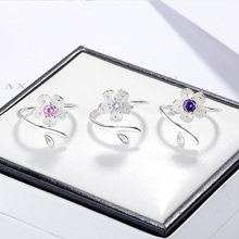 Todorova anéis de casamento femininos, anéis de cristal com zircônio cúbico flor de cerejeira e flor para mulheres bijuteria anel de noivado 2024 - compre barato