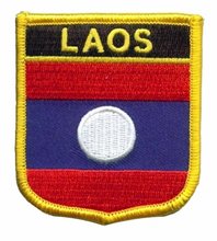 Патчи с флагом Лаоса, блестящие, с мерной границей и подложкой, принимаются индивидуальные заказы и заказы, бесплатная доставка, 50 шт. 2024 - купить недорого