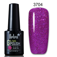 Belen 10ML Neon Glitter UV Gel Nail Polish Soak Off UV LED Shiny Color Manicure Gel Varnish Lacquer Shilak Gel Nail Polish 2024 - buy cheap