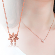 YUN RUO Fashion Brand Woman Jewelry Gold Silver Color Daisy Pendant Necklace 316 L Stainless Steel Collares Jewelry High Polish 2024 - buy cheap