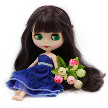 ICY DBS Blyth Doll  White Skin Deep Purple Long Wavy Hair With Bangs Matte Face Joint Body bjd DIY girl toy gift No.300BL9219 2024 - buy cheap