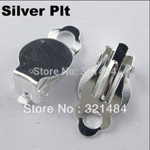 Free ship! Silver Plated Tone Metal 500PCS Earring Clip Findings With 10mm Earring Base Earring Blanks 2024 - buy cheap