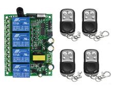 Switch com relé sem fio, módulo de receptor, transmissor e controle remoto rf de 220v e 10a, 4 canais, 315mhz e 433 mhz 2024 - compre barato