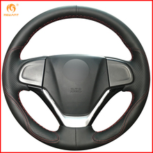 MEWANT Black Leather Car Steering Wheel Cover for Honda CRV CR-V 2012 2013 2014 2015 Interior Accessories Parts 2024 - buy cheap