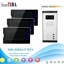 SmartYIBA 3 Units Apartment Intercom System Video Door Phone Door Intercom Aluminum Alloy Camera 7"Inch Monitor Video Doorbell 2024 - buy cheap