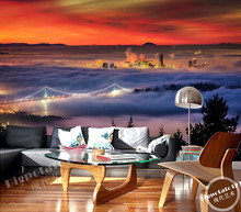 The latest 3D murals,  City building in the beautiful clouds background , sofa bedroom living room TV background wall wallpaper 2024 - buy cheap