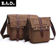 Z.L.D. High-quality canvas bag student school bag large-capacity shoulder bag simple cover type small square bag messenger bag 2024 - buy cheap