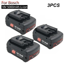 3 pces avaliaram 5000mah li-ion 18v bateria recarregável de substituição para bosch ferramentas elétricas sem fio gsr 18v-li bat609 bat622 bat620 2024 - compre barato