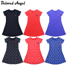 100% Cotton 2018 Summer Style Cute Toddler Baby Kids Girls With Sleeve Princess Dress Tops Clothes Girls Dress Children Costume 2024 - buy cheap
