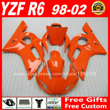 Полностью оранжевый комплект обтекателей для YAMAHA YZF R6 98 99 00 01 02, пластиковые комплекты обтекателей DIY X6L1 1998 1999 2000 2001 2002 2024 - купить недорого
