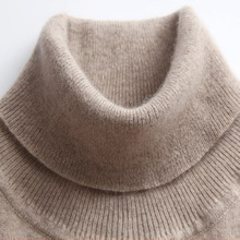 Кашемировый свитер для женщин, Осень-зима 2020, базовый джемпер с длинными рукавами, вязаный теплый свитер с высоким воротником 2024 - купить недорого