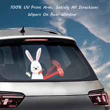 Easter Bunny Wearing Bow Tie Removable Car Styling Waving Wiper Sticker and Decals PVC Rear Window Windshield Stickers Accessory 2024 - buy cheap