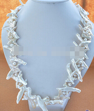 LL<<< 1201 NATURE 20" WHITE CROSS BAROQUE KESHI REBORN PEARL NECKLACE 2024 - buy cheap