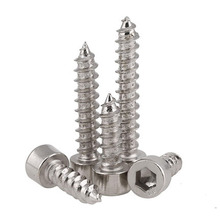 10pcs M6 8 grade hard nickel plating Hexagon socket tapping screw Cup head model acoustic screws 16mm-60mm Length 2024 - buy cheap