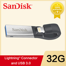 Flash USB SanDisk Drive128GB 64GB 32GB USB3.0 SDIX30N Pen Drives OTG relâmpago USB pendrive Vara para iPhone iPad iPod DA APPLE MFi 2024 - compre barato