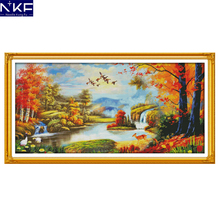 NKF Good Luck Chinese Cross Stitch Pattern DIY Needlework Embroidery Scenery Cross Stitch for Home Decor 2024 - buy cheap