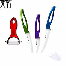 XYJ Brand 3 Inch 4 Inch 5 Inch Ceramic Knives + Peeler Accessories Set Multi Color Handle Kitchen Knife 4 Piece Set Best Gift 2024 - buy cheap