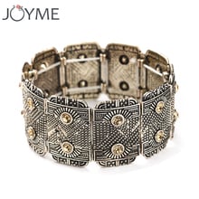 Bohemian Vintage Wide Boho Bracelets for Women Ethnic Rhinstone Adjustable Women Cuff Bracelets & Bangle Tibetan Silver Jewelry 2024 - buy cheap