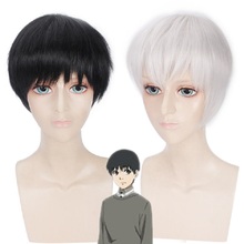 Pelucas de Cosplay de Anime Tokyo Ghoul Kaneki Ken, peluca Yomo Renji de pelo sintético corto para fiesta de Halloween, juego de rol, disfraz de peluquín 2024 - compra barato