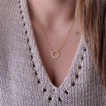 Somple Dainty Circle Pendant Necklace  Gold Color Delicate Chain Dainty choker necklace Fashion jewelry colares 2024 - buy cheap