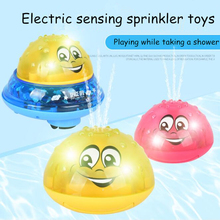 Pulverizador de água para banho de bebê, conjunto criativo de brinquedos de banho com indução elétrica por aspersão de luz e música giratória, presente para bebês, brinquedos de banho 2024 - compre barato