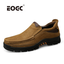 Natural Leather Men Shoes Plus Size Soft Casual Shoes Flats Handmade Wear-Resisting Rubber Outdoor Shoes Men 2024 - buy cheap