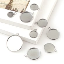 10pc Stainless Steel 10/12/16/20/25mm Necklace Pendant Setting Cabochon Cameo Base Tray Bezel Blank Cabochons Jewelry Making 2024 - buy cheap