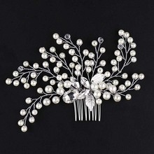 FORSEVEN Simulated Pearl Crystal Women Comb for Hair Bridal Hair Combs Ornaments Hairwear Wedding Hair Jewelry Accessories  2024 - buy cheap