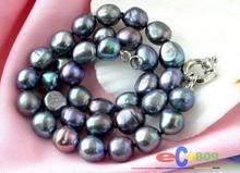Collar de perlas cultivadas negras, pavo real barroco, 18 ", 11-13mm, envío gratis 2024 - compra barato
