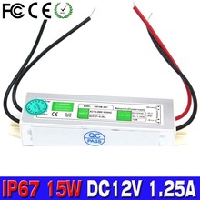 Waterproof IP67 Switching Power Supply dc 12V 1.25A 15W Transformer AC 100-240V Input to DC12V Output SMPS For Led Strip display 2024 - buy cheap
