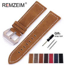 REMZEIM New Watchband Belt Black Brown Watchbands Genuine Leather Strap Watch Band 18mm 20mm 22mm 24mm Watch Accessories 2024 - buy cheap