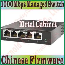 Firmware chinês, switch ethernet gerenciado, 5 portas, 1000m, 100/1000mpbs, interruptores de rede gerenciável, qos, igmp, vlan, loop 2024 - compre barato