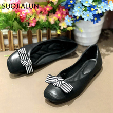 SUOJIALUN 2019 Spring New Women Flats Shoes Ballet Flats Slip On Loafers Womens Zapatos Mujer Ballet Flats Womens Casual Shoes 2024 - buy cheap