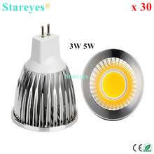 Free shipping 30 pcs Dimmable 5W 3W MR16 AC&DC12V LED COB Spotlight Downlight bulb lamp light LED spot light ceiling lighting 2024 - buy cheap