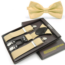 JIERKU Suspender Tie Set Man's Braces with Bow Tie 4Clips Suspensorio CintaTrousers Strap riem Father/Husband's Gift TZ4C1027 2024 - buy cheap