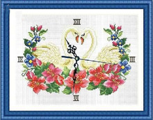 FREE delivery hot selling Top Quality clock cross stitch kit love swan swans, cross stitch with mechanism 2024 - buy cheap