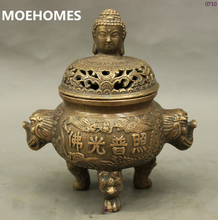 Moecasas coleção popular chinesa de bronze de buda, estátua incensário decoração de casa artesanato de metal queimador de incenso 2024 - compre barato